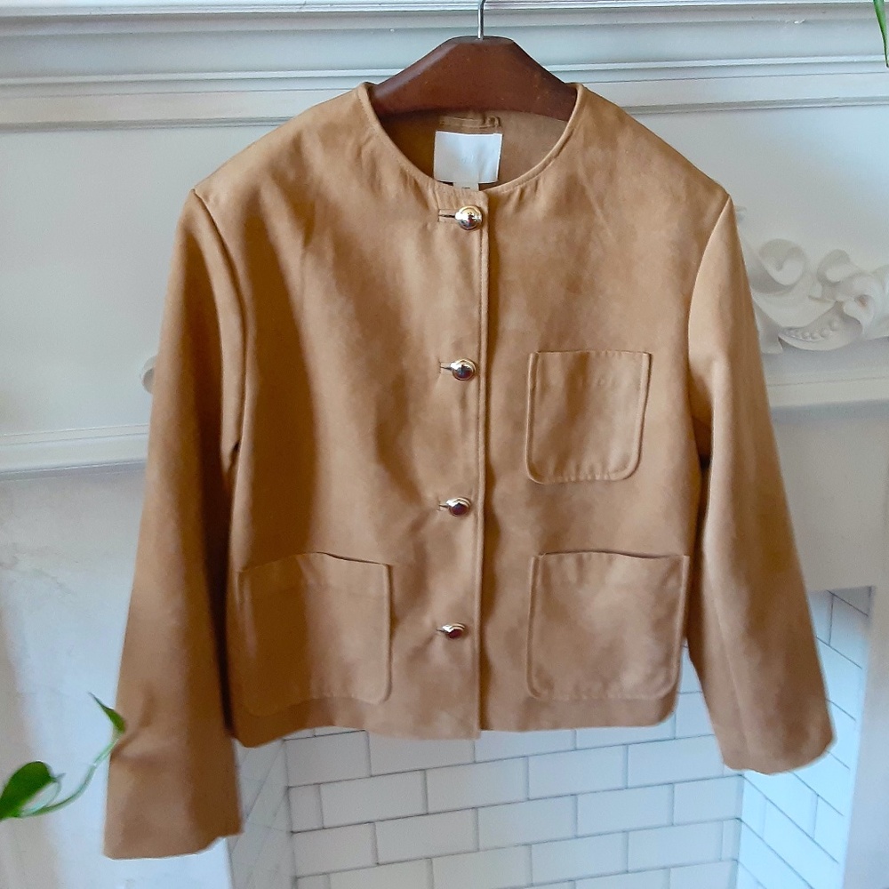 H&M Tan Jacket Soft faux Suade New Medium